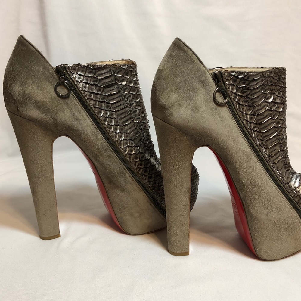 Christian Louboutin Python Suede Booties - image 7